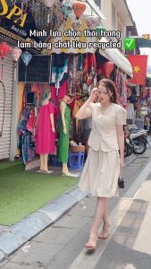 [Voucher 15% MOV 199K cap 100K Chân váy nữ HeraDG thiết kế dáng xòe xếp ly che khuyết điểm chất liệu Recycle STBC6011J