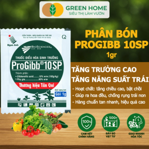 5 Gói Phân Bón Pro Gibb 10SP GreenHome Gói 1g Kích Thích Tăng Trưởng Giảm Rụng Lá Cây Trồng
