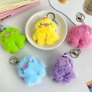 พวงกุญแจมอนเตอร์สีพาสเทล พวงกุญแจตุ๊กตา รูปทรงน่ารัก สําหรับห้อยตกแต่งกระเป๋า กุญแจบ้าน รถ