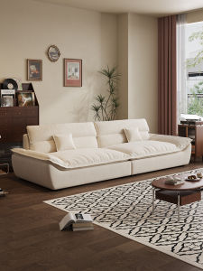 Cream Style Quality Velvet Straight Row Sofa For Small Spaces