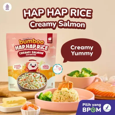BUMBOO Hap Hap Rice 180 GR | Beras Organik Double Protein Hewani | Bubur Beras MPASI Bayi Anak 6m+