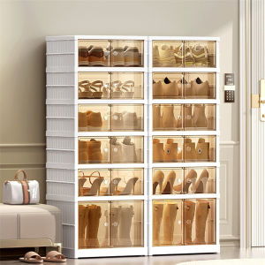 Dear Home ตู้เก็บรองเท้า กล่องรองเท้าพับได้  3  /6 /9 ชั้น  ไม่ต้องติดตั้ง แบบพกพา  พับได้ มั่นคง ประตูแม่เหล็กอัจฉริยะ