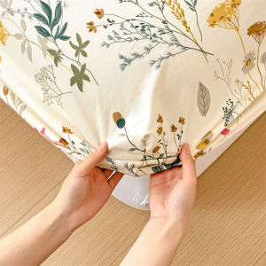 Alls Wonderland Cotton Bedsheet 1000TC Cute Cartoon Soft Floral Fittedsheet Full Cover Mattress Cover