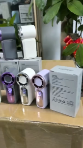 Quạt Mini Turbo Cầm Tay Gập Gọn Thông Minh Màn Hình LED Hiển Thị Pin Pin Sạc Lâu Hết Thiết Kế Nhỏ Gọn Mang Đi Du Lịch Văn Phòng Ngoài Trời – Mã T01