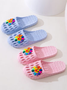 Trendy Womens Open-Toe Slippers Breathable Mesh Flat Bottom Slip-On Shoes for Students And Teenagers Summer Outdoor Wear