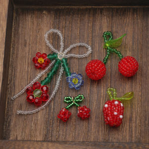 สร้อยคอ DIY ทำมือ ต่างหู จี้ กุญแจ ดอกไม้สตรอเบอร์รี่ ลูกปัด เครื่องประดับ วัสดุอะครีลิก เครื่องประดับแฟชั่น