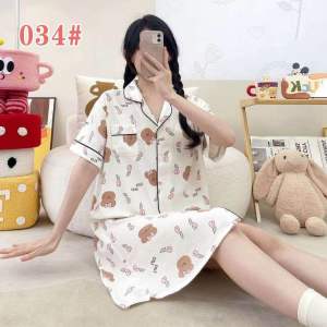 NEW ARRIVAL !!! Lady’s New Korean Summer Fashion Sleepwear Collar Dress Thailand Cotton Freesize : fit M up to XXL 31 Designs Good Quality P