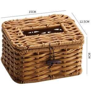 KENS | Nordic Style Square Rattan Imitation Luxury Hotel Home Tissue Holder