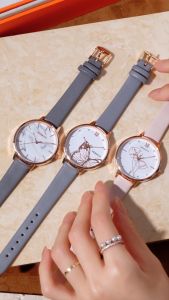 REBIRTH Jam Tangan Wanita Elegan Mewah Ori Kupu KUPU Tali Kulit Jam Tangan Cewek Tahan Air Kuarsa Santai