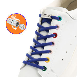 Deodorant Elastic Shoe Laces Round Metal Lock Shoelaces Without Ties For Sneakers Lazy Shoes Lace Aroma Rubber Bands 1 Pair