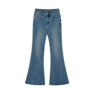 Elastic Retro High-Waist Flared Jeans