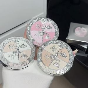 NICEKEY Phấn Nén 3 Màu Trang Điểm Tự Nhiên Mặt Kiểm Soát Dầu Thiết Lập Phấn Mịn Màng Lâu Trôi Kem Che Khuyết Điểm Mỹ Phẩm 10G