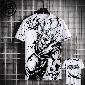 Bandai | Dragon Ball Short-sleeved T-shirt for Men Summer Anime Saiyans Goku and Master Roshi Loose and Quick-drying Clothes