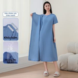 JINLANTING | Áo Choàng Bệnh Nhân 100% Cotton Dễ Mặc Tháo Sau Phẫu Thuật