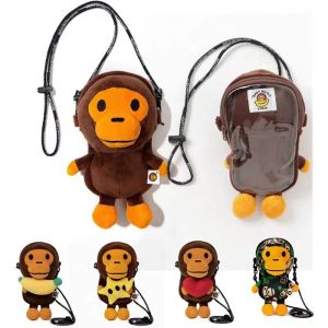 Childrens Monkey Camouflage Crossbody Phone Bag Cartoon Street Style Single Shoulder Backpack Kids Fashion Accessory