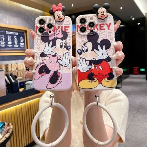 for Honor 90 200 Lite X9C Smart X7C 70 X5B X6B X9b X9A X7B X8b X8A X7a 300 Pro Mickey Minnie Papa Wristband Phone Case