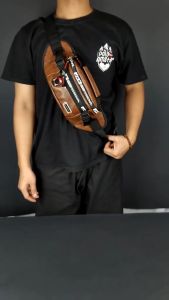 Tas Selempang & Tas Pinggang Kulit PU Leather Polo Amstar Waterproof Waist Bag Pria Wanita