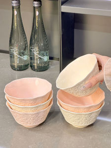 ชุดจานกระดูกสีลวดลายใต้ Glaze ชิ้นส่วนเครื่องครัวเซรามิกสีสันสดใสสำหรับใช้ในบ้าน จานข้าว จานโยเกิร์ต จานอัลมอนด์