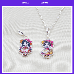 FLORA 0360M - [Có bán lẻ] Dây chuyền bạc ta hình công chúa Princess dành cho bé gái