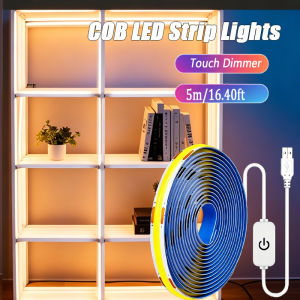 5V COB LED Strip Lights Smart Touch Dimmer USB Flexible Diode Tape Ribbon for Room DIY TV PC Backlight Wall Decor Linear Lights