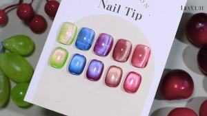LILYCUTE 7ml Fruit Cat Magnetic Gel Green Guava Gel Semi Permanent Soak Off UV Gel Nail Art Varnish Salon Home DIY