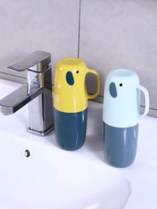 Cartoon Cup Lid Integrated Toothbrush Box Travel Portable Elephant Toothpaste Toothbrush Holder Student Dormitory Holder