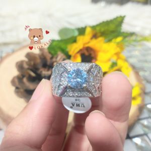 (Có Video Thật) Nhẫn Nam Mạ Bạch Kim Đính Đá Cao Cấp - Lokalo - Đeo Như Đại Gia - Cam Kết Đổi Trả Bảo Hành Lỗi Kỹ Thuật 6922
