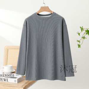 De Velvet Pajamas Womens Fall and Winter Brushed Thermal round-Neck Long Sleeves T-shirt Can Be Outwear Single Blouse Casual Homewear