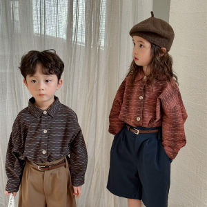 Neutral Cotton Linen Long Sleeve Shirt for Boys And Girls Spring Autumn Casual Style Forest System Hong Kong Fashion Trendy Coat