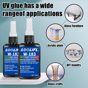 Loolifl Hot-Selling 183-1000ml Strong Curing Adhesive Uv Glue Shadowless Adhesive for Glass Crystal Metal Abs Nail Art DIY Crafts Comes with Uv Curing Lamp