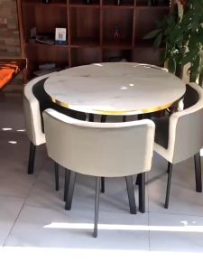 BENBO Table and chair set Table and chair set for 4 people Dining table and chair Meeting table and chair Reception tables and chairs Dining table Dining chair 4 people High grade Cortex Waterproof High quality