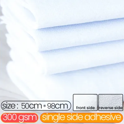 180/200/280/300/320/370/400gsm Single Side Adhesive Cotton Batting Cream Interlining Filler Perfect For Purse Craft DIY Fabric