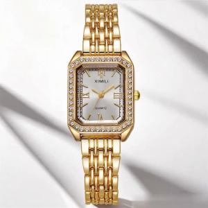 Fashion Business Ladies Quartz Watch Casual Luxury Diamonds Rome Simple Womens Stainless Steel Strap Gold Hundred Dress Watches