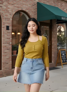 A.O.N.Shop เสื้อยืดแฟชั่นสาวอวบ เสื้อผ้าผู้หญิง คอกลม ผูกคอ แขนยาว อกระหว่าง 36-44 นิ้ว เนื้อผ้าร่องเล็ก ใส่ได้ทุกโอกาส#MM49