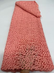 African Nigerian Cotton Wedding Tulle Lace Fabric Party Dress Sequins for Sewing Water Soluble High Quality 5Yards AT2798
