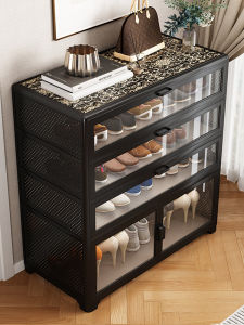 Aluminum Alloy Entrance Hall Shoe Cabinet Economic Type Large Capacity Storage Organizer Home Use Living Room Shoe Rack