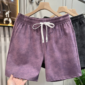 Tie-Dye Vintage Shorts Mens Summer Casual Cool Lightweight Loose Solid Color Sports Thin Four-Quarter Beach Pants