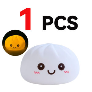 Bandai | 2026 Glowing Silicone Squeeze Balls Anxiety Relief Sleep Companion Toys Warm Light Dumpling Squishy