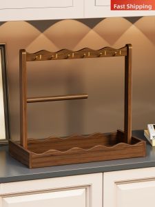 Decorative Wooden Storage Tray Key Watch Glasses Stand