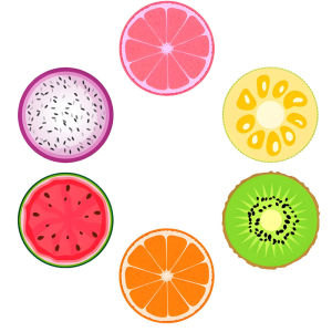 6/8 Pieces of round coaster Coffee cup letters fruit Pattern wooden Material office Desktop non-slip Decoration Holiday gif