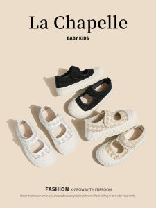 La Chabell Kids Simple Western Style Flats round Toe Canvas Shoes 2024 Summer New Arrival Girls Soft Sole Leather Shoes