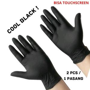 Promo beli 1 pasang bonus 1 pasang sarung tangan karet / Sepasang Sarung tangan nitrile black non powder / sarung tangan hitam / sarung tangan serbaguna