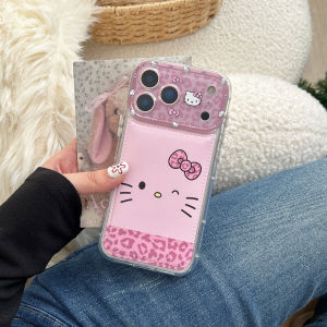 Sanrio | Luxury Cute Foundation Make Up Brown KT Phone Case with Stand Case for iPhone 16 Pro 15 14 17 Pro Max Shockproof Protective Case