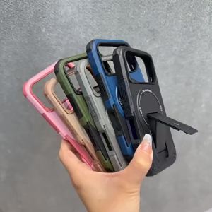 Armor Magnetic Holder Case For Samsung S25 S24 S26 Ultra A56 5G A16 A36 A17 A26 A06 A07 A05S For Magsafe Wireless Charge Cover