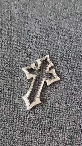 Cross Keychain: Bright Silver & Antique Silver Irregular Lobster Clasp Bag Charm Styling Accessory for Streetwear