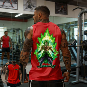 Bandai | Dragon Ball Broly Burst Sports Vest Mens Womens Same Summer Sports Fitness Street Style Sleeveless Top Quick-Drying Anime Vest