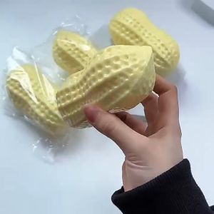 Durable Dog Toy Peanut-Shaped Squeaky Toys for Small Medium Large Breeds - Teeth-Cleaning Chew Toys Interactive and Non-Toxic Ideal for Puppy Teething  Interactive Playtime and comfortable and fun time