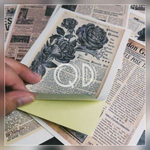 Stiker kertas koran old jurnal vintage A6 sticker doff murah