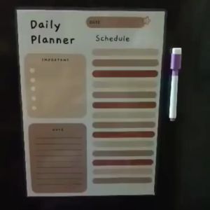 Daily Planner Board Schedule Magnetic Organizer Chart Ref Laminated A4 Erasable Refrigerator Kitchen Minimalist