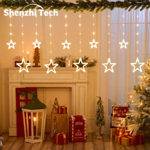 10 Star/Snowflake Lights with Remote8Models Christmas light string  Battery Operated for Holiday Tree Office Home Decor